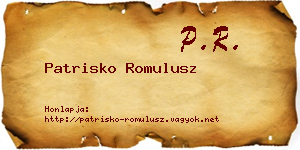Patrisko Romulusz névjegykártya